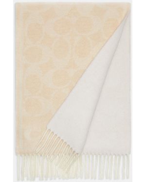 COACH Reversible Signature Cashmere Muffler - White