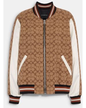 COACH Signature Souvenir Jacket - Brown