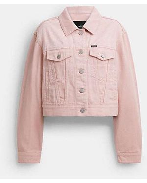 COACH Colorful Signature Denim Jacket - Pink