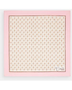 COACH Bear Stuffie Print Silk Bandana - Pink