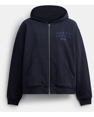 COACH Boxy Full Zip Hoodie - Blue
