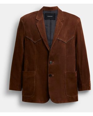 COACH Suede Western Blazer - Brown