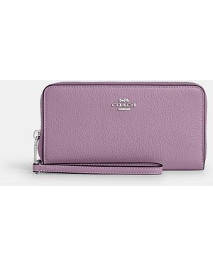 COACH Long Zip Around Wallet With Detachable Card Case - Purple