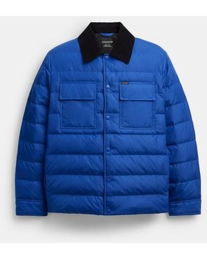 COACH Lightweight Shirt Down Jacket - Blue