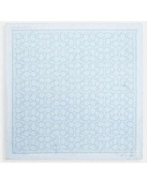 COACH Jumbo Signature Silk Square Scarf - Black