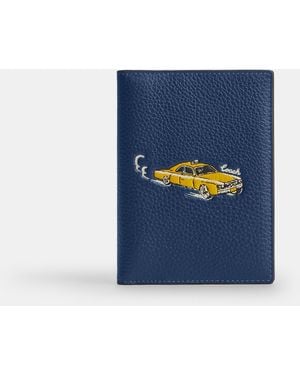 COACH Passport Card Case With Car Print - Blue