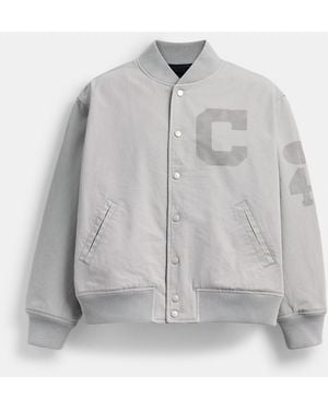 COACH Canvas Varsity Jacket - Gray