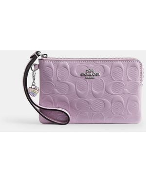 COACH Corner Zip Wristlet - Purple