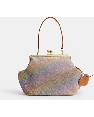 COACH Large Kisslock Frame Bag - Gray