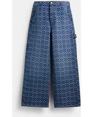 COACH Signature Denim Carpenter Pants - Blue