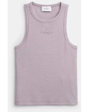 COACH New York Ribbed Tank Top - Purple