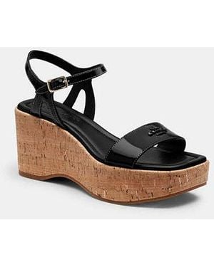 COACH Hale Cork Sandal - Black