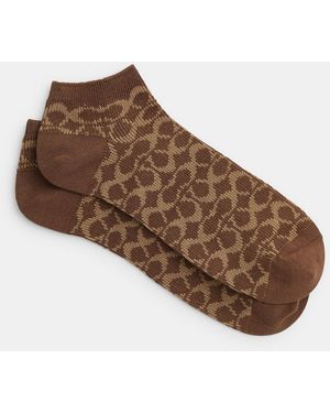 COACH Signature Ankle Socks - Brown