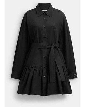 COACH Shirt Dress In Organic Cotton - Black