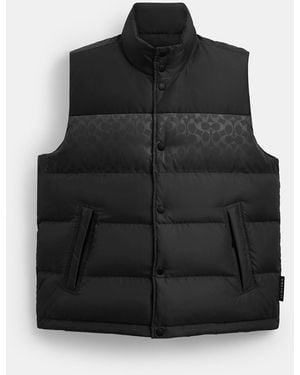 COACH Reversible Colorblock Down Vest - Black
