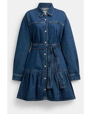 COACH Denim Shirt Dress - Blue