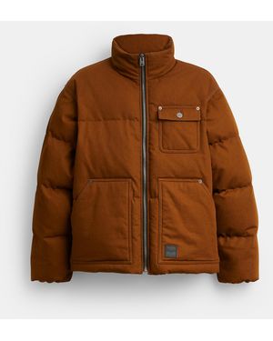 COACH Canvas Down Jacket - Brown