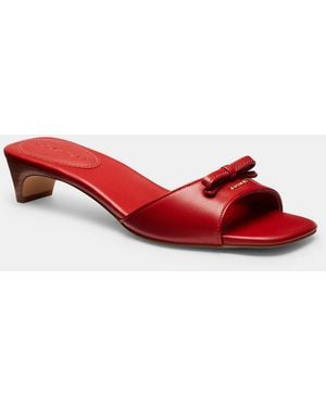 COACH Bow Kitten Heel Sandal - Red