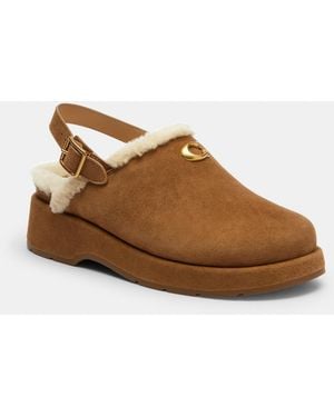 COACH Sculpted C Platform Clog - Brown