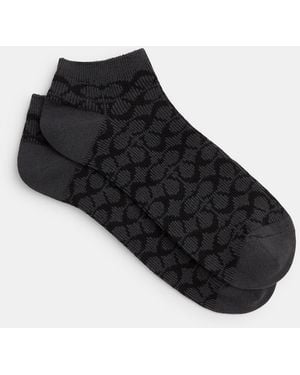 COACH Signature Ankle Socks - Black