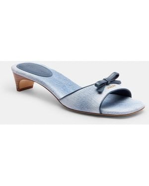 COACH Bow Kitten Heel Sandal - Blue