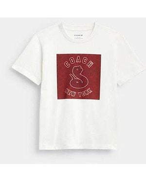 COACH New Year Crewneck Sweatshirt With Snake Graphic in Red