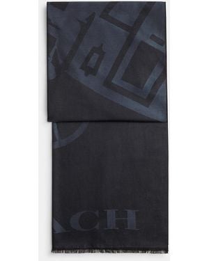 COACH Oversized Horse And Carriage Stole - Blue