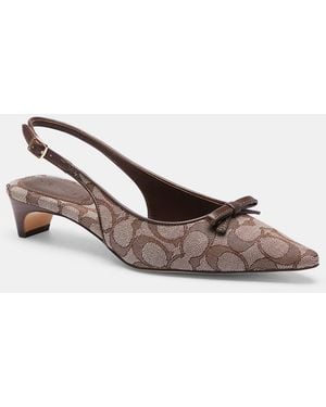 COACH Bow Slingback Heel - Brown