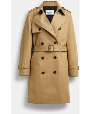 COACH Mid Trench Coat With Signature Collar - Natural