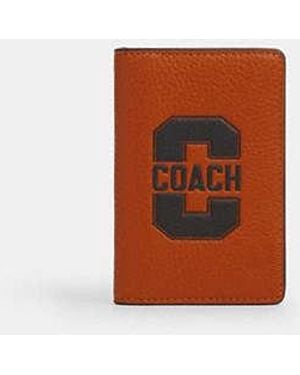COACH Id Card Wallet With Varsity Motif - Black