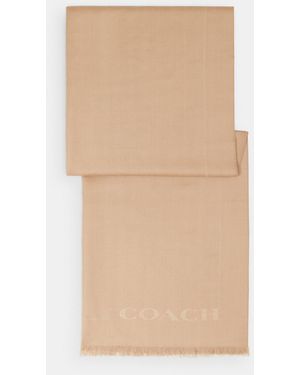 COACH Jumbo Horse And Carriage Wrap - Natural