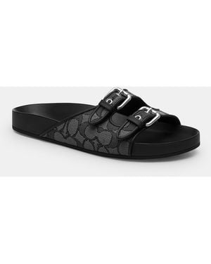 COACH Two Band Buckle Sandal - Black