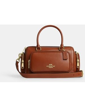 COACH Rowan Satchel Bag With Pockets - Brown