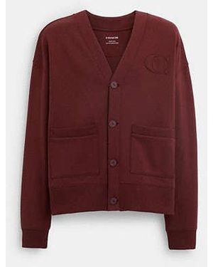 COACH Relaxed Cardigan - Red
