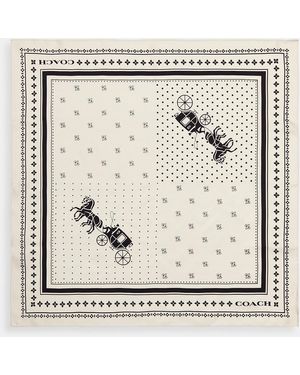COACH Horse And Carriage Dot Print Silk Bandana - Metallic