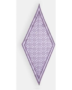 COACH Signature Silk Diamond Scarf - Purple