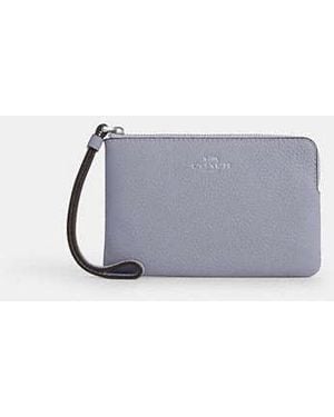 COACH Corner Zip Wristlet - Black
