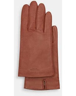 COACH Leather Tech Gloves - Black