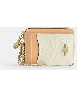 COACH Zip Card Case - Natural