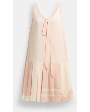 COACH Pleated Bow Dress - Pink