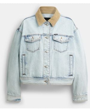 COACH Denim Jacket With Corduroy Collar - Blue