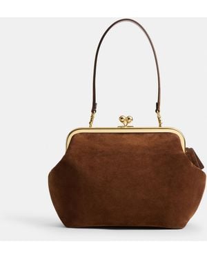 COACH Kisslock Frame Bag 27 - Brown