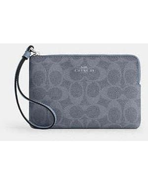 COACH Corner Zip Wristlet - Black
