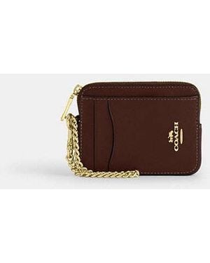 COACH Zip Card Case - Brown