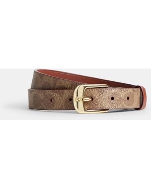 COACH C Harness Buckle Belt, 25Mm - Brown