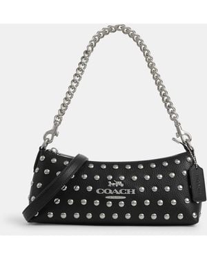 COACH Charlotte Shoulder Bag With Rivets - Black