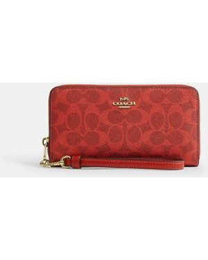 COACH Long Zip Around Wallet - Red