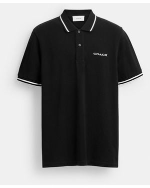 COACH Signature Trim Polo - Black