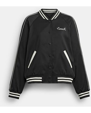 COACH Reversible Signature Souvenir Varsity Jacket - Black