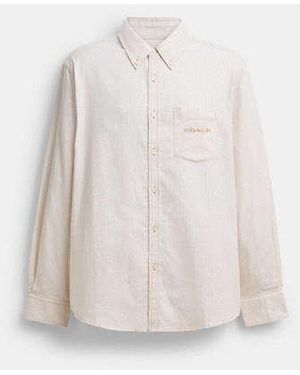 COACH Long Sleeve Button Down Shirt - Black